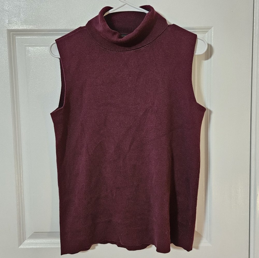 Talbots burgundy turtleneck sweater vest